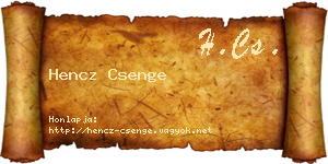 Hencz Csenge névjegykártya